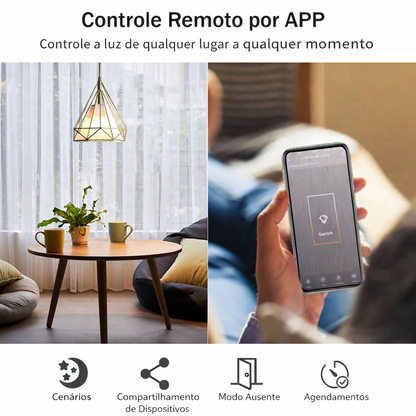 Interruptor Wifi Inteligente 4x2 Tuya Alexa e Google assistent