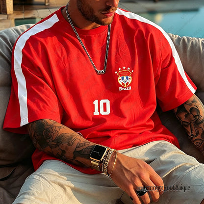 Camiseta Futebol Brasil Estilo Retrô