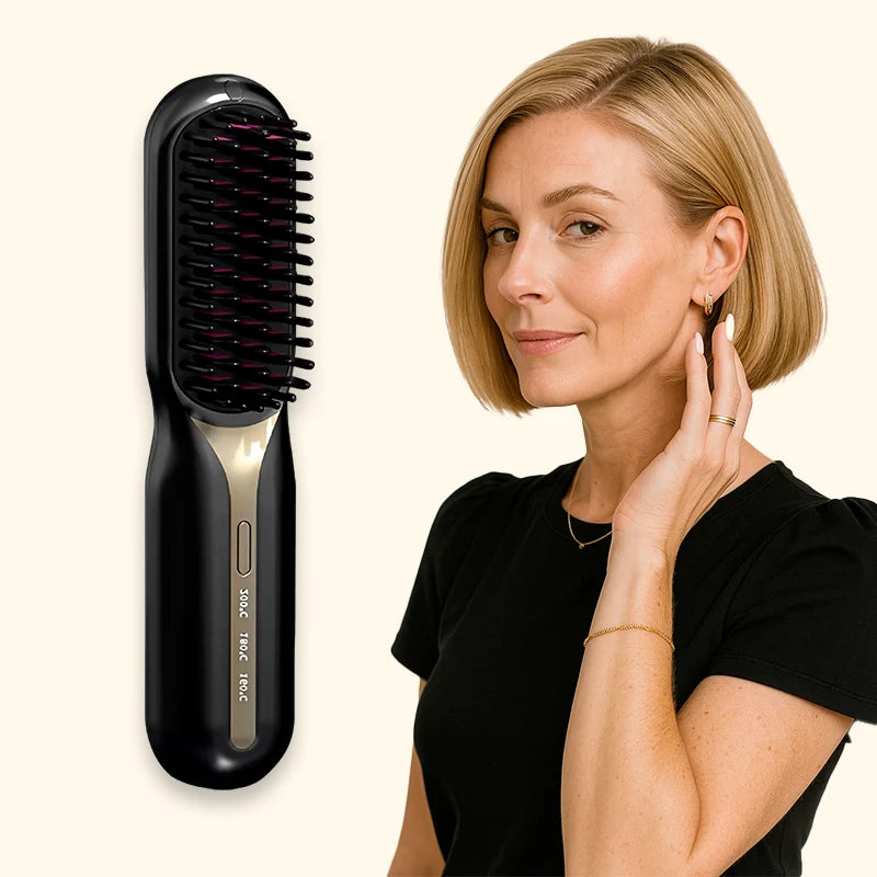 Escova Alisadora de Cabelo 5 em 1 Sem Fio TechMax