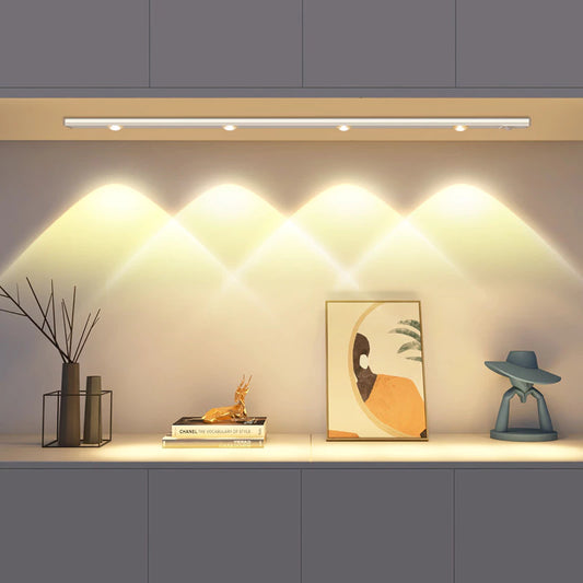 Luminária LED Barra com Sensor de Movimento - Recarregável e Fácil Instalação 4 em 1