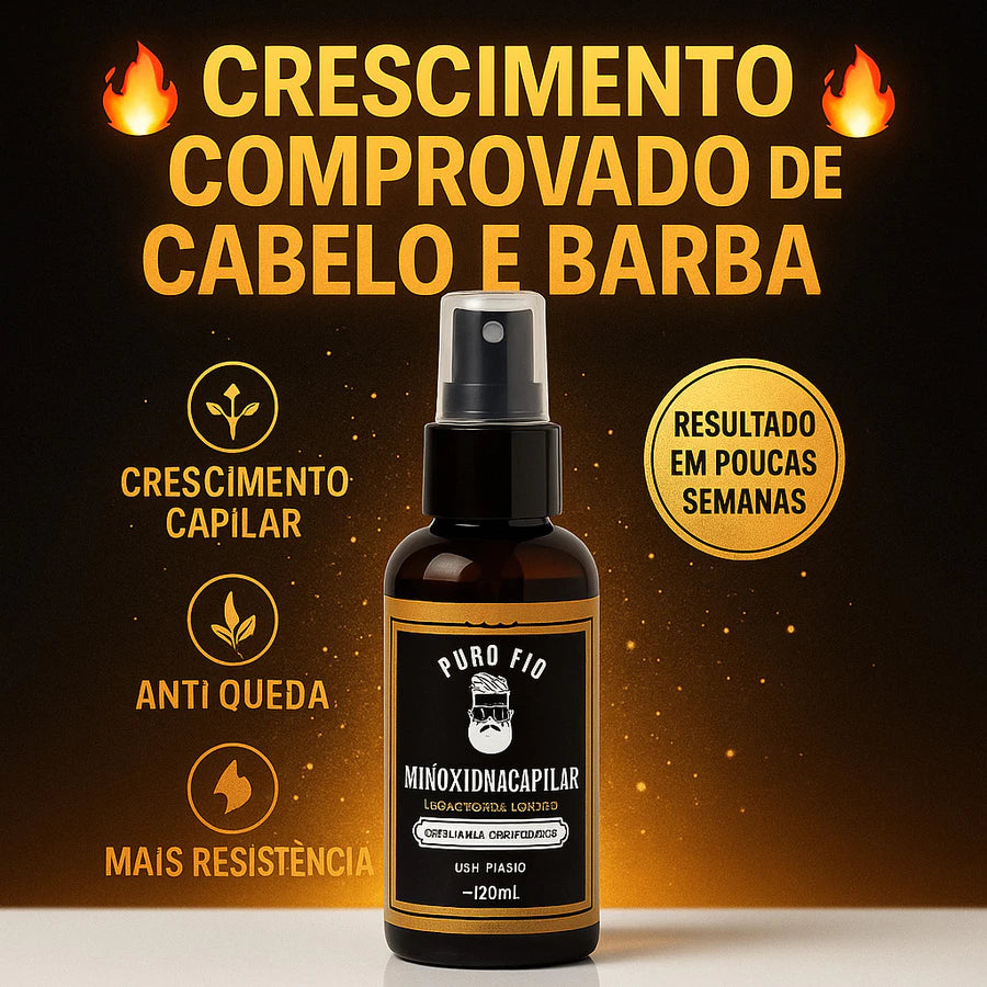 KIT 5X Pro Barber MinoxDNACapilar Spray 120ML Anti Queda Crescimento Barba Cabelo Sobrancelha Bigode 💪 Estimule o Crescimento Natural dos Fios